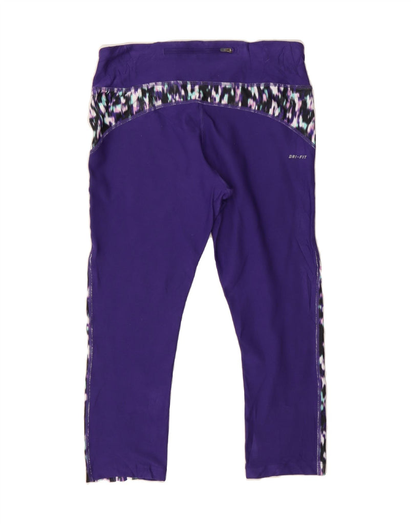 NIKE Womens Dri Fit Capri Leggings UK 12 Medium  Purple Colourblock Vintage Nike and Second-Hand Nike from Messina Hembry 