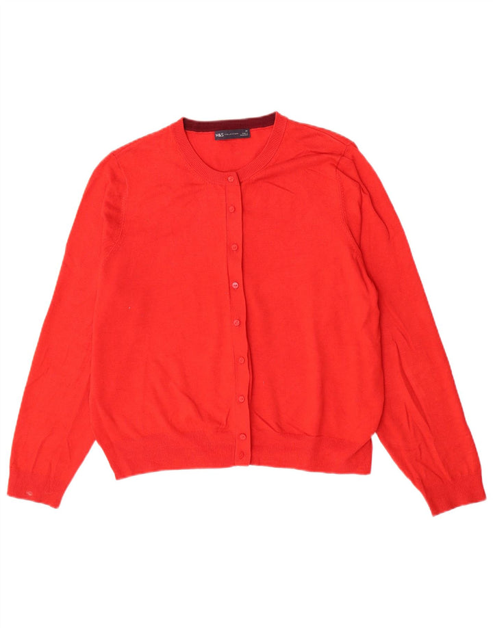 Marks & Spencer Womens Cardigan Sweater UK 20 2XL Red Viscose