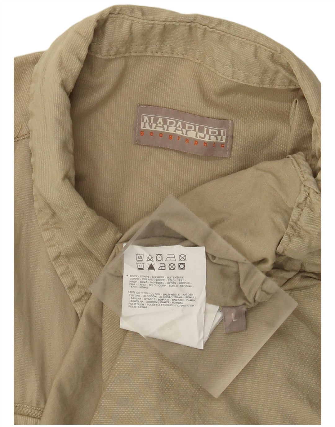 Napapijri Mens Graphic Shirt Large Khaki Cotton