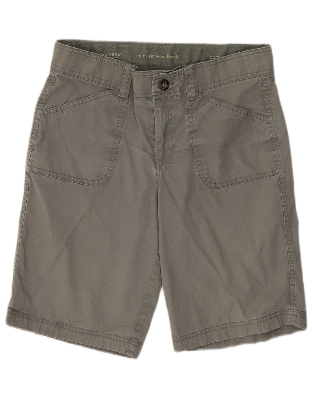 Dockers Womens Poplin Bermuda Shorts US 6 Medium W30 Green Cotton
