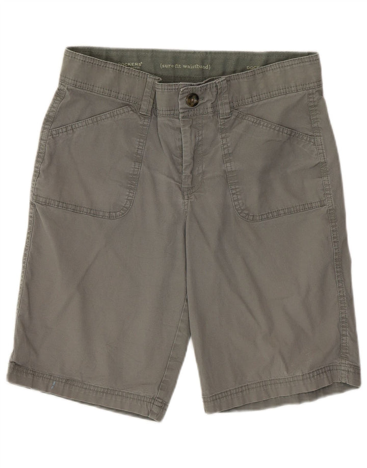 Dockers Womens Poplin Bermuda Shorts US 6 Medium W30 Green Cotton