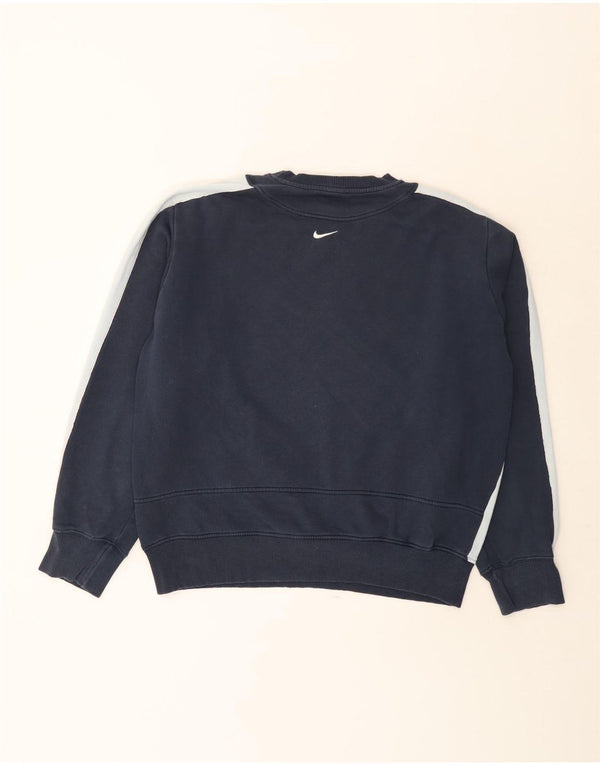 Nike Mens Graphic Sweatshirt Jumper UK 42/44 Large Navy Blue Colourblock