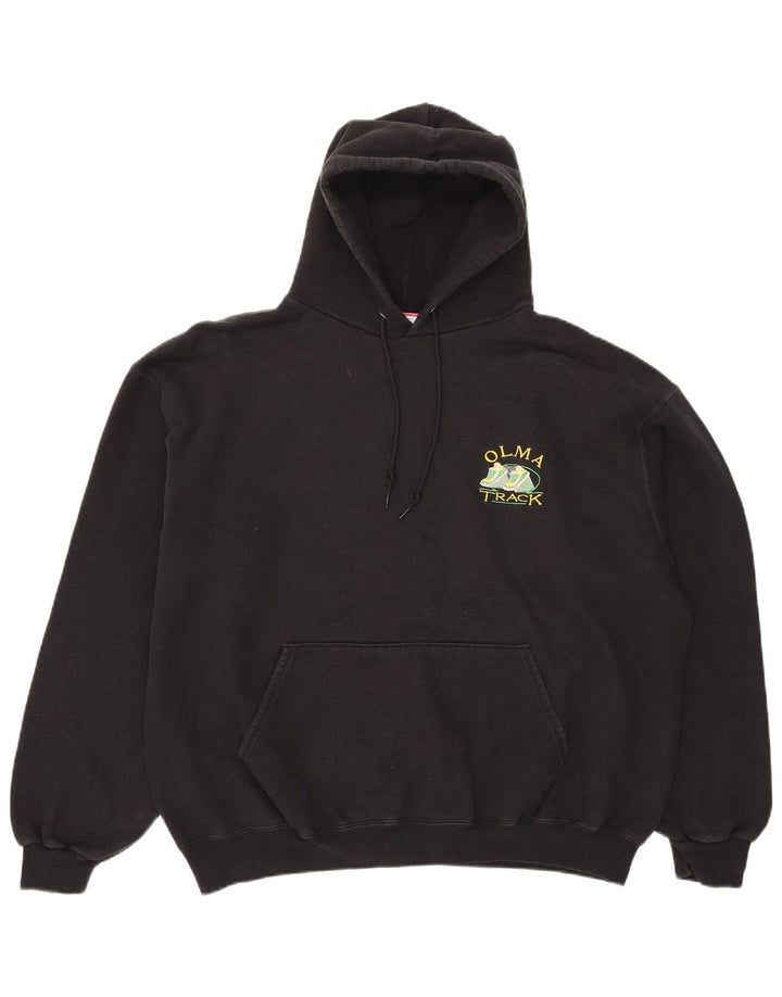 Champion Mens Hoodie Jumper XL Black Cotton