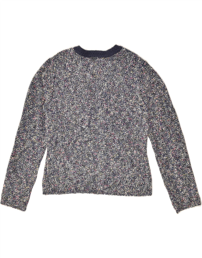 JIGSAW Womens Cardigan Sweater UK 10 Small Navy Blue Flecked Cotton | Vintage Jigsaw | Thrift | Second-Hand Jigsaw | Used Clothing | Messina Hembry 