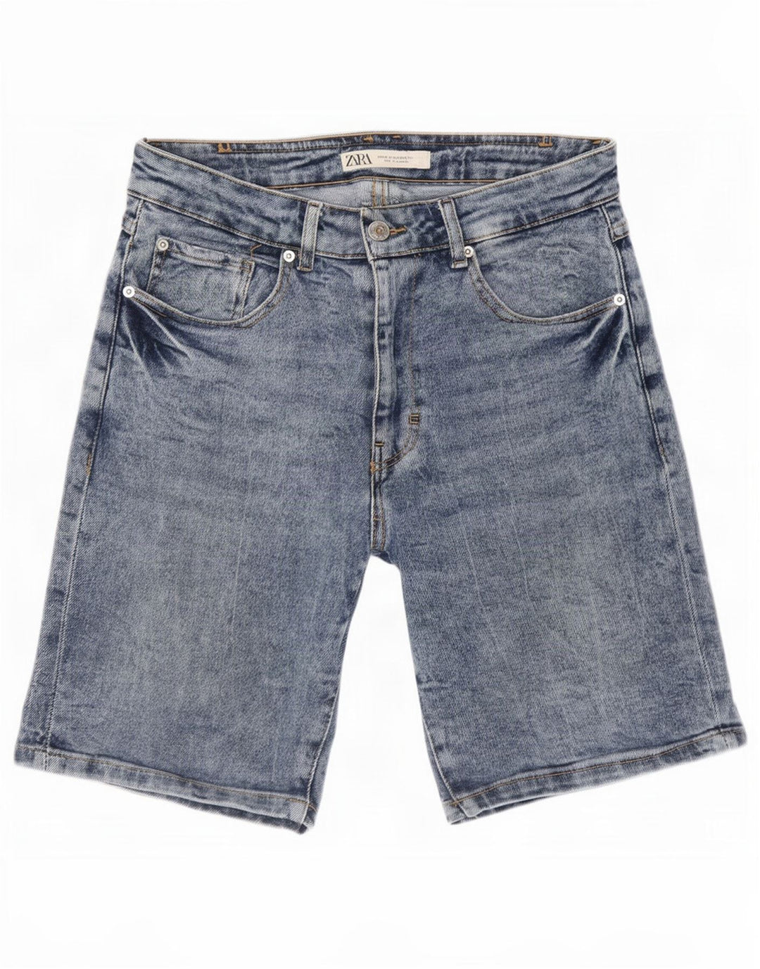 Zara Mens Denim Shorts EU 38 Small W30 Blue