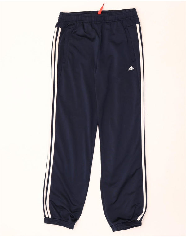 Adidas Boys Tracksuit Trousers Joggers 13-14 Years Navy Blue Polyester