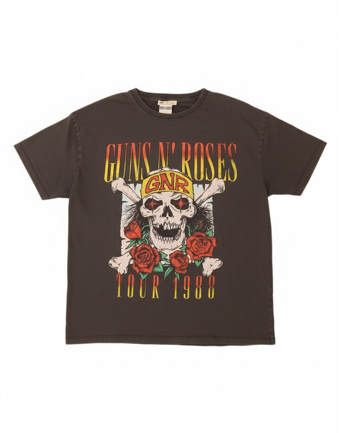 Pull & Bear Mens Guns & Roses Graphic T-Shirt Top Large Grey Cotton