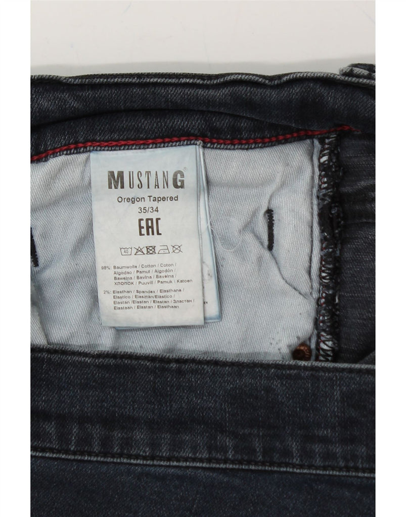 MUSTANG Mens Oregon Slim Fit Low Waist Tapered Jeans W35 L34 Navy Blue Vintage Mustang and Second-Hand Mustang from Messina Hembry 