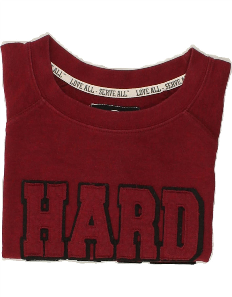 HARD ROCK CAFE Womens Prague Graphic Sweatshirt Jumper UK 10 Small Red | Vintage Hard Rock Cafe | Thrift | Second-Hand Hard Rock Cafe | Used Clothing | Messina Hembry 