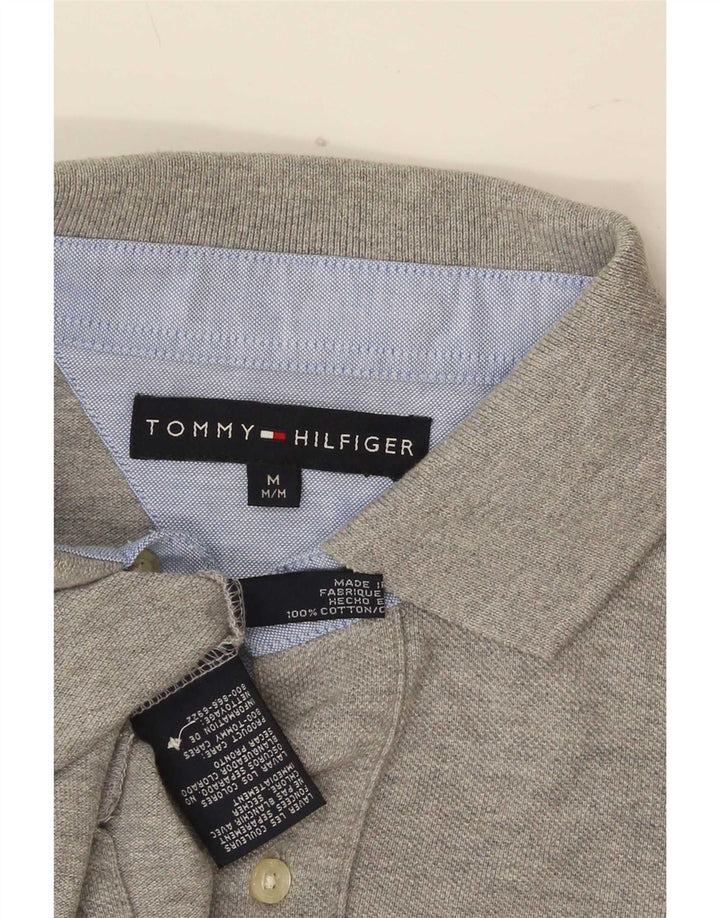 Tommy Hilfiger Mens Polo Shirt Medium Grey Cotton