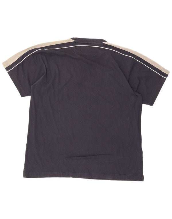 Champion Mens T-Shirt Top 2XL Navy Blue Colourblock