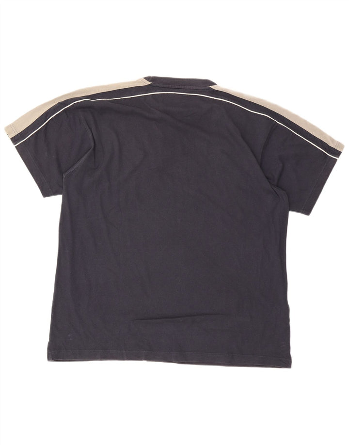 Champion Mens T-Shirt Top 2XL Navy Blue Colourblock