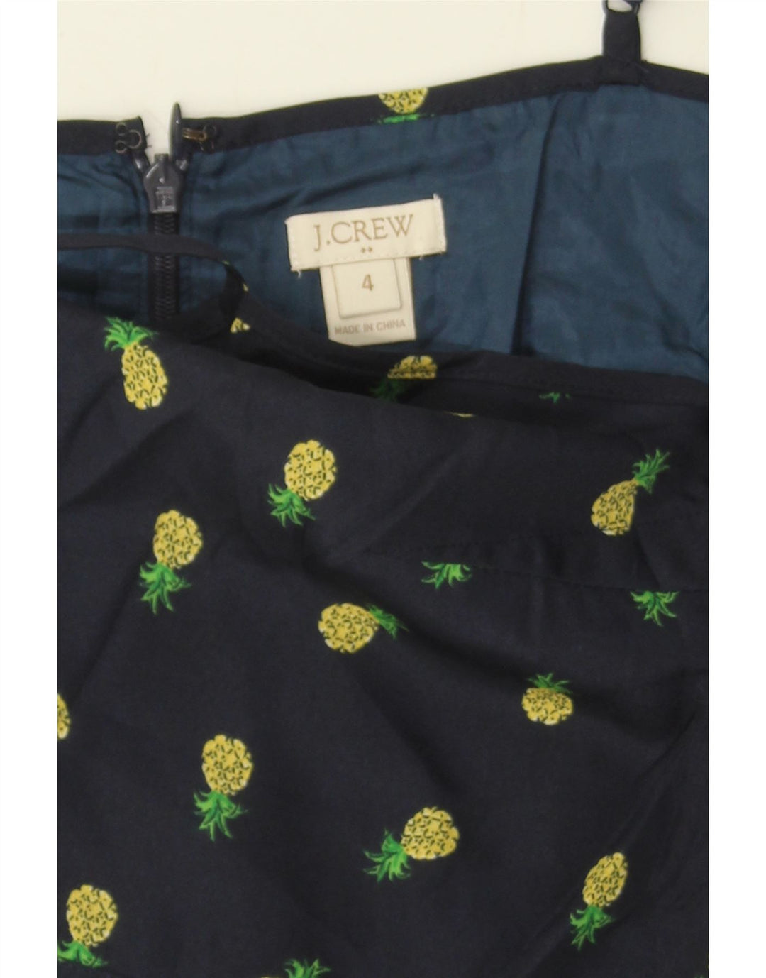 J. CREW Womens Abstract Pattern Sundress UK 4 XS Navy Blue Polyester Vintage J. Crew and Second-Hand J. Crew from Messina Hembry 