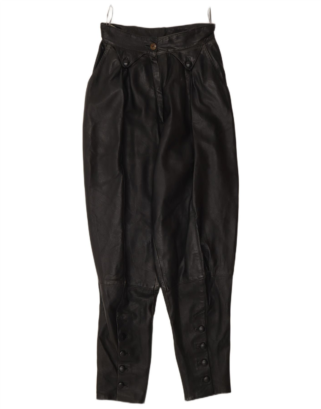 Vintage Womens High Waist Trousers EU 36 Small W26 L30 Black