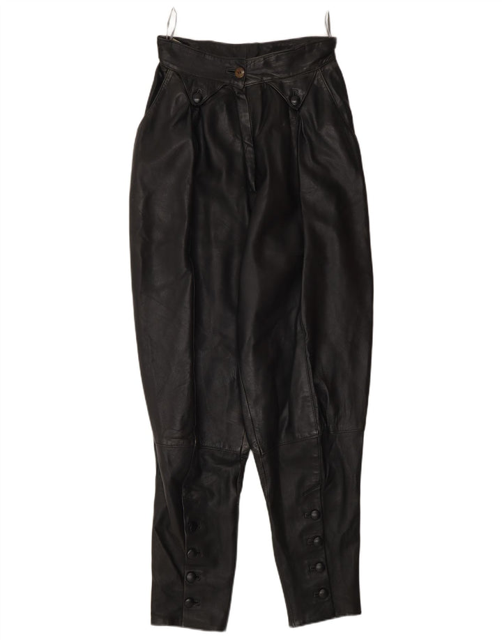 Vintage Womens High Waist Trousers EU 36 Small W26 L30 Black