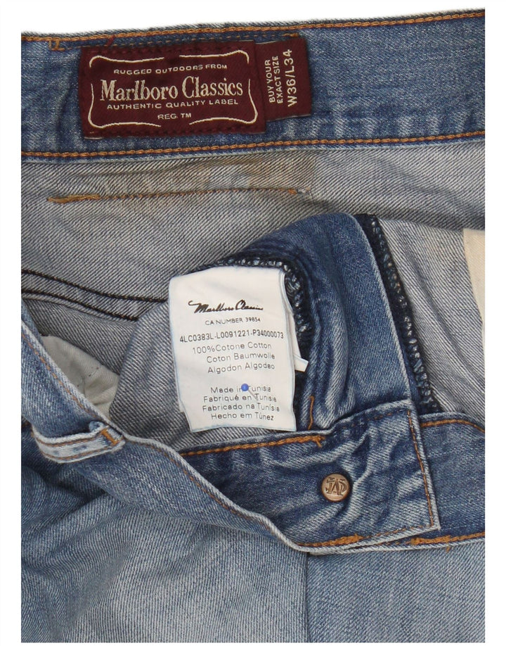 Marlboro Classics Mens Straight Jeans W36 L34 Blue Cotton