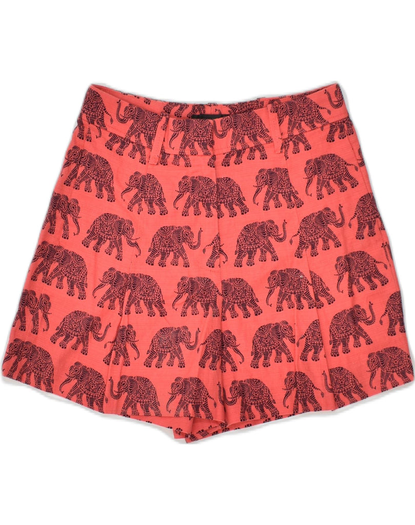 J. CREW Womens Hot Pants US 0 XS W26  Red Animal Print Cotton | Vintage J. Crew | Thrift | Second-Hand J. Crew | Used Clothing | Messina Hembry 