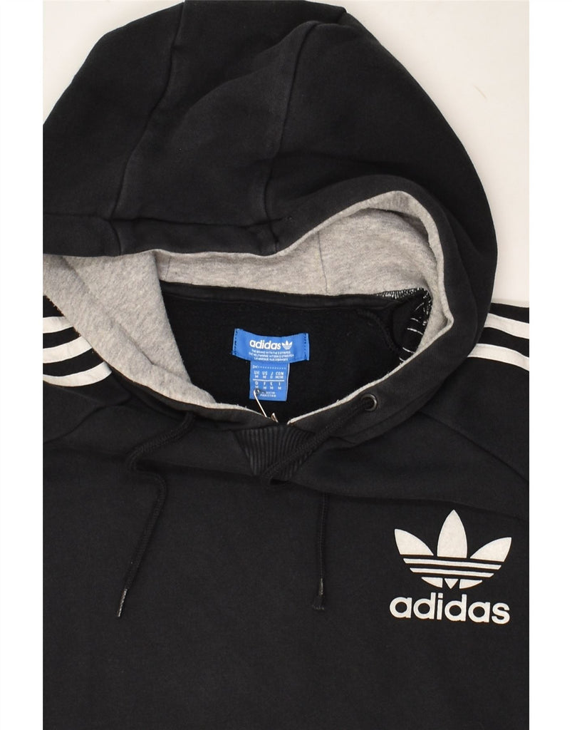 ADIDAS Mens Graphic Hoodie Jumper Medium Black Cotton | Vintage Adidas | Thrift | Second-Hand Adidas | Used Clothing | Messina Hembry 