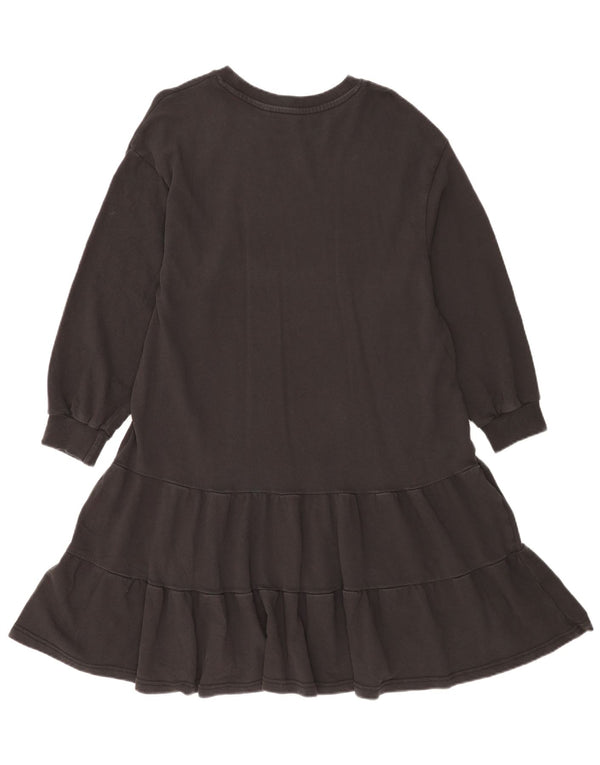 French Connection Womens Oversized Tiered Dress UK 10 Small Black Cotton
