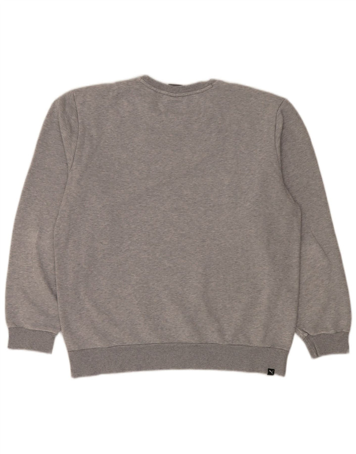 Puma Mens Sweatshirt Jumper Large Grey Flecked Cotton