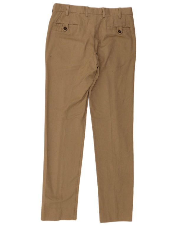 Massimo Dutti Mens Straight Suit Trousers EU 40 Medium W31 L33 Beige Cotton