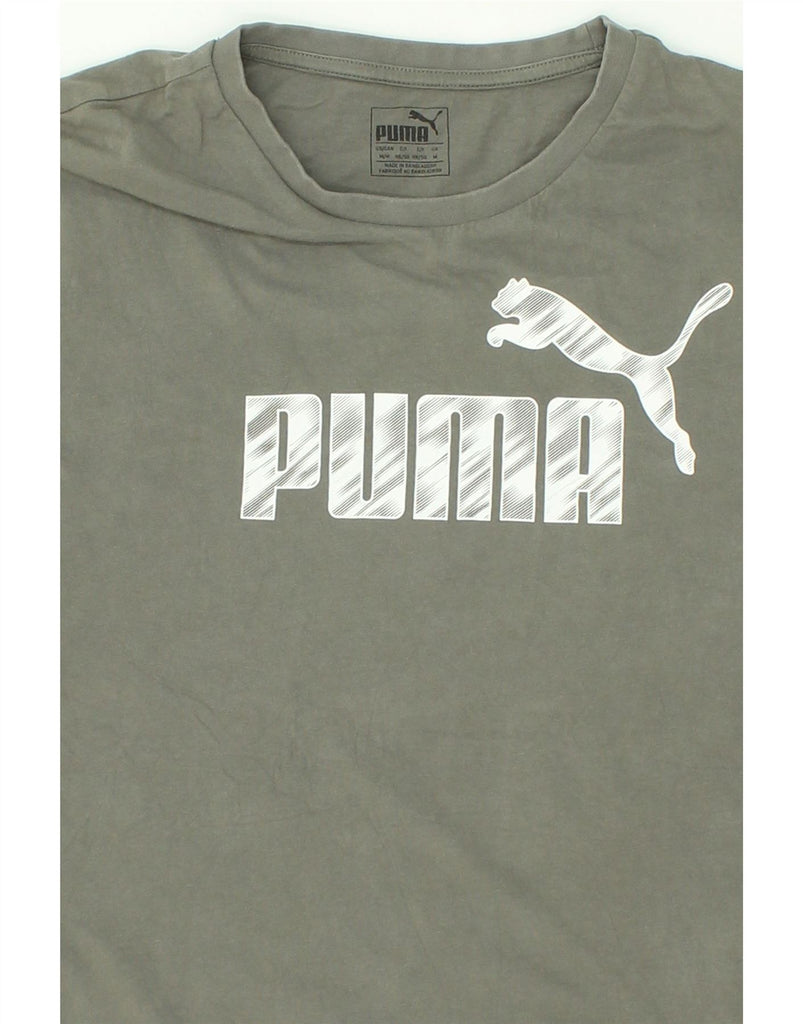 PUMA Mens Graphic T-Shirt Top Medium Grey Cotton | Vintage Puma | Thrift | Second-Hand Puma | Used Clothing | Messina Hembry 