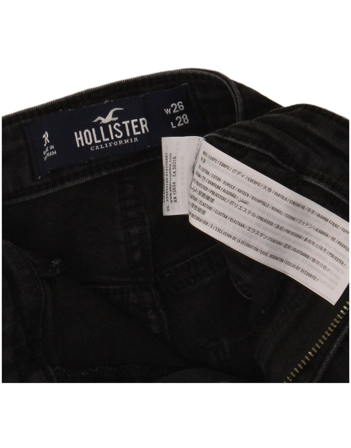 HOLLISTER Womens High Rise Skinny Jeans W26 L28 Black Cotton