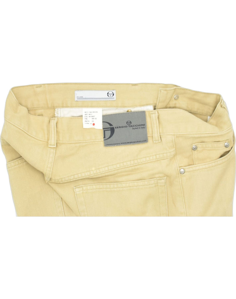 SERGIO TACCHINI Mens Straight Jeans W33 L28 Beige Cotton | Vintage | Thrift | Second-Hand | Used Clothing | Messina Hembry 