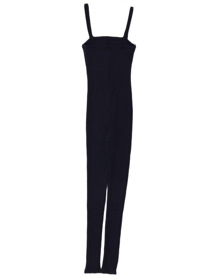 Zara Womens Sleeveless Jumpsuit UK 10 Small Navy Blue