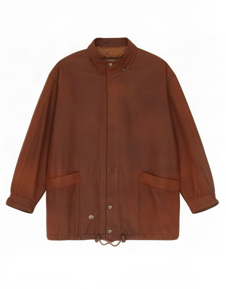 Vintage Womens Leather Jacket UK 16 Large Brown