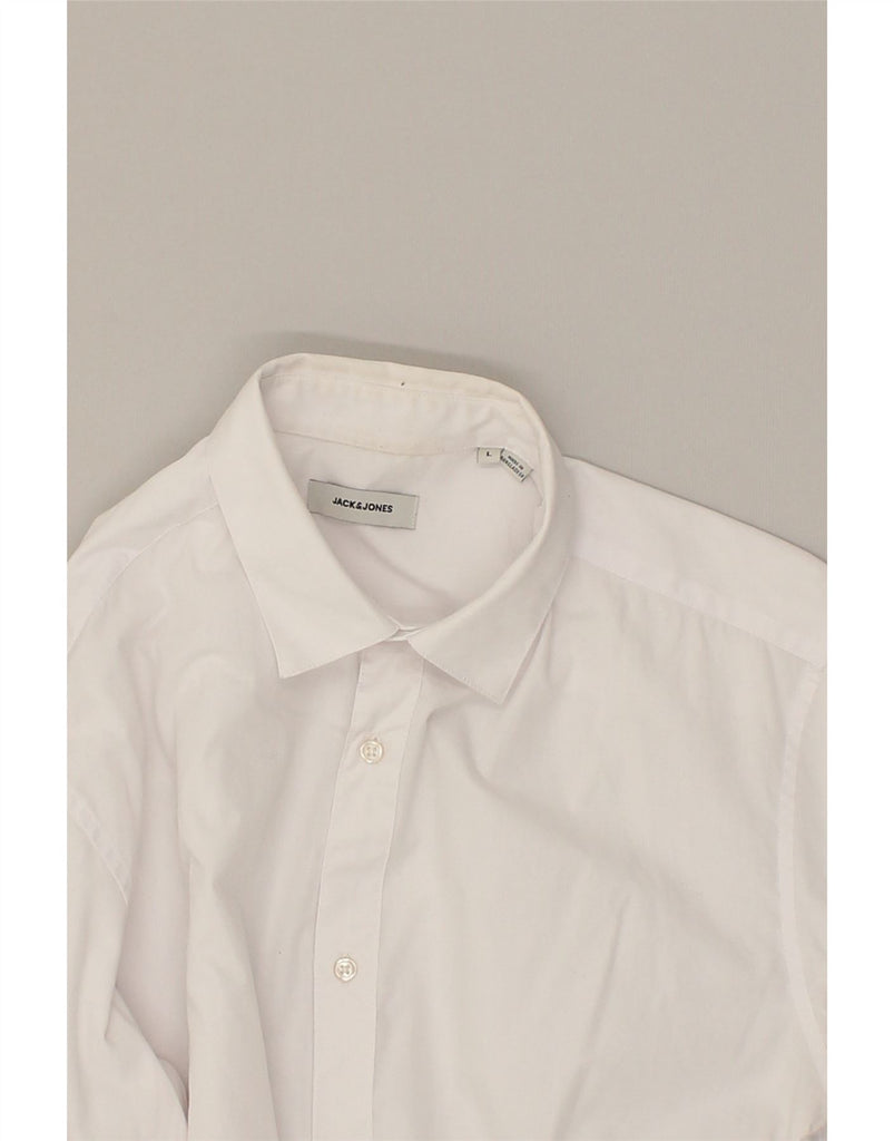 JACK & JONES Mens Shirt Large White Cotton | Vintage Jack & Jones | Thrift | Second-Hand Jack & Jones | Used Clothing | Messina Hembry 