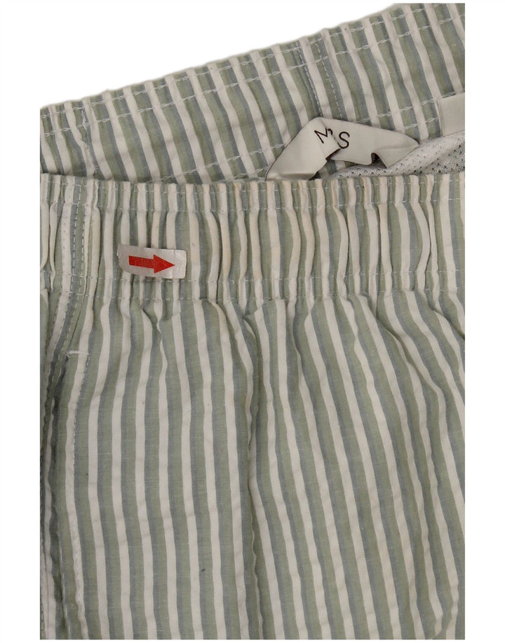 Marks & Spencer Mens Regular Fit Swimming Shorts Large Green Striped
