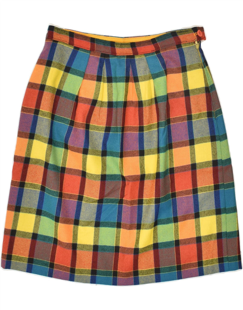 VINTAGE Womens Straight Skirt W26 Small Multicoloured Check Vintage Vintage and Second-Hand Vintage from Messina Hembry 