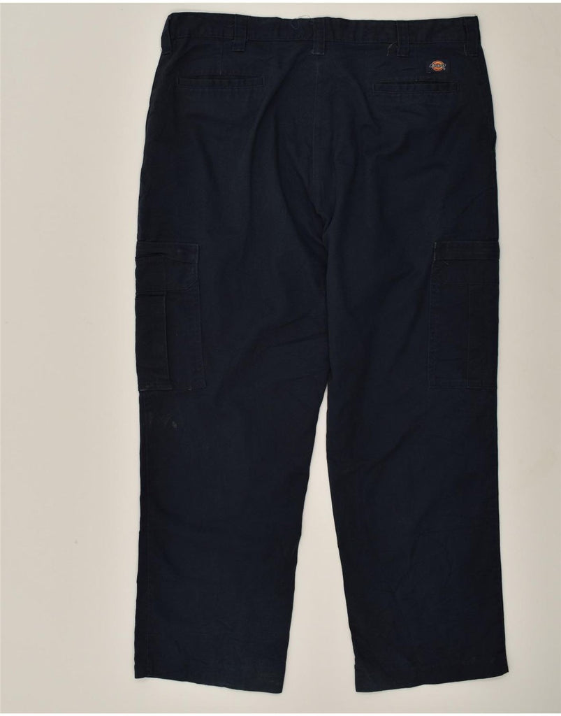 DICKIES Mens Straight Cargo Trousers W38 L30  Navy Blue Polyester | Vintage Dickies | Thrift | Second-Hand Dickies | Used Clothing | Messina Hembry 