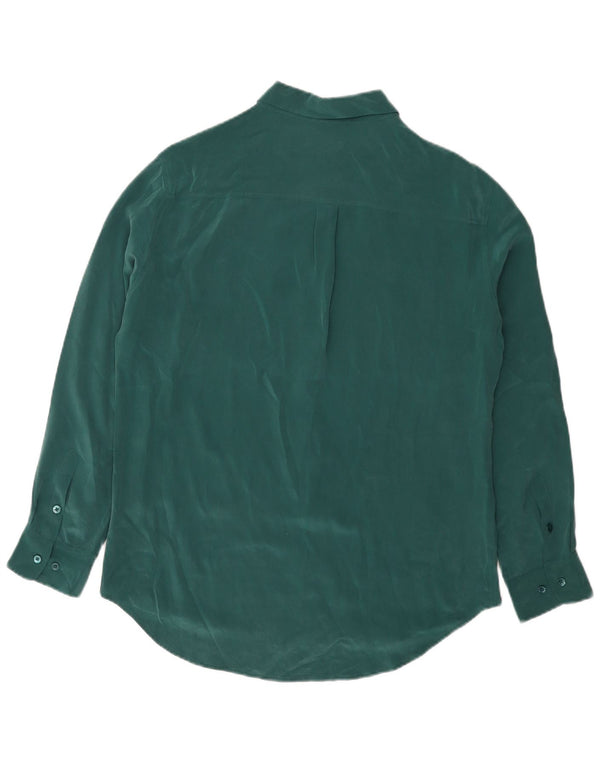 EQUIPMENT Womens Shirt Blouse UK 16 Large Green Silk