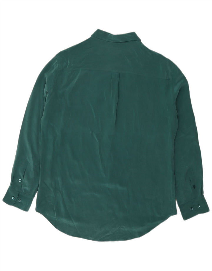 EQUIPMENT Womens Shirt Blouse UK 16 Large Green Silk
