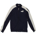 PUMA Boys Tracksuit Top Jacket 11-12 Years Navy Blue Colourblock Polyester Vintage Puma and Second-Hand Puma from Messina Hembry 