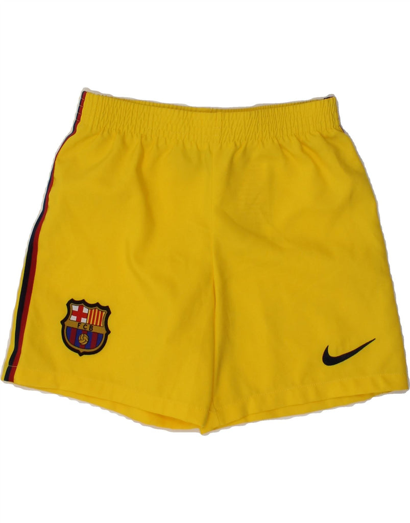 NIKE Boys FCB Sport Shorts 3-4 Years XS  Yellow Polyester | Vintage Nike | Thrift | Second-Hand Nike | Used Clothing | Messina Hembry 