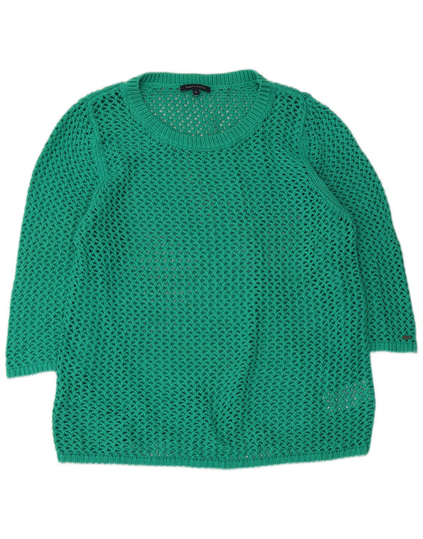 Tommy Hilfiger Womens 3/4 Sleeve Boat Neck Jumper Sweater UK 18 XL Green