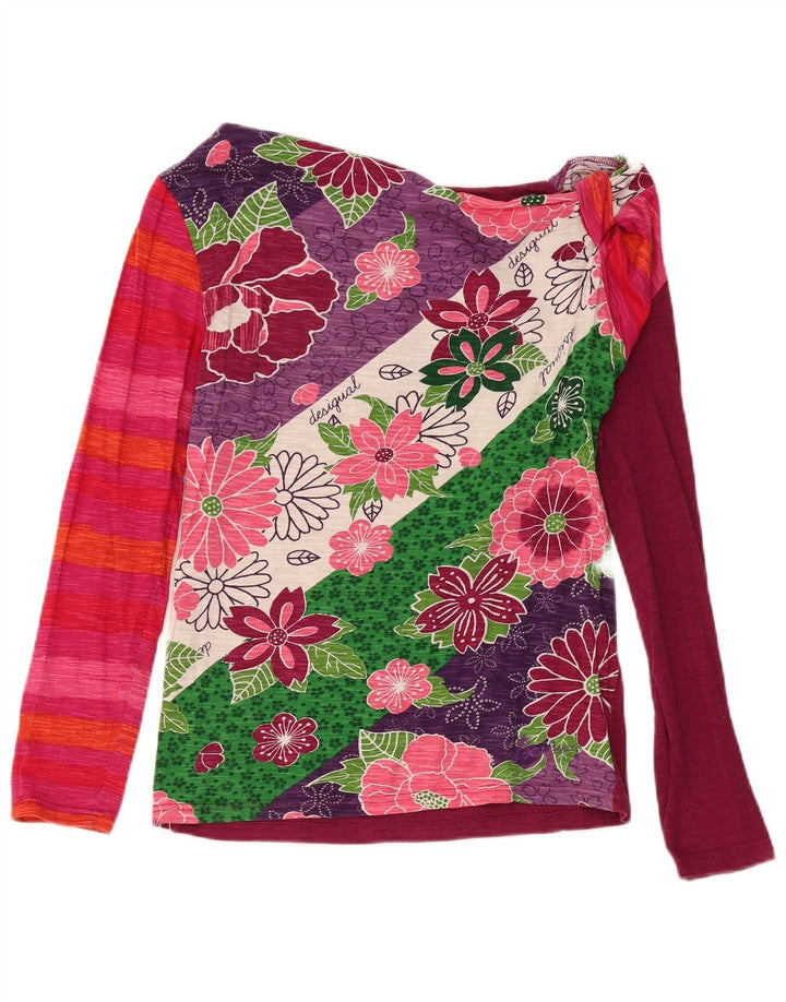 Desigual Womens Graphic Top Long Sleeve UK 14 Large Multicoloured Floral