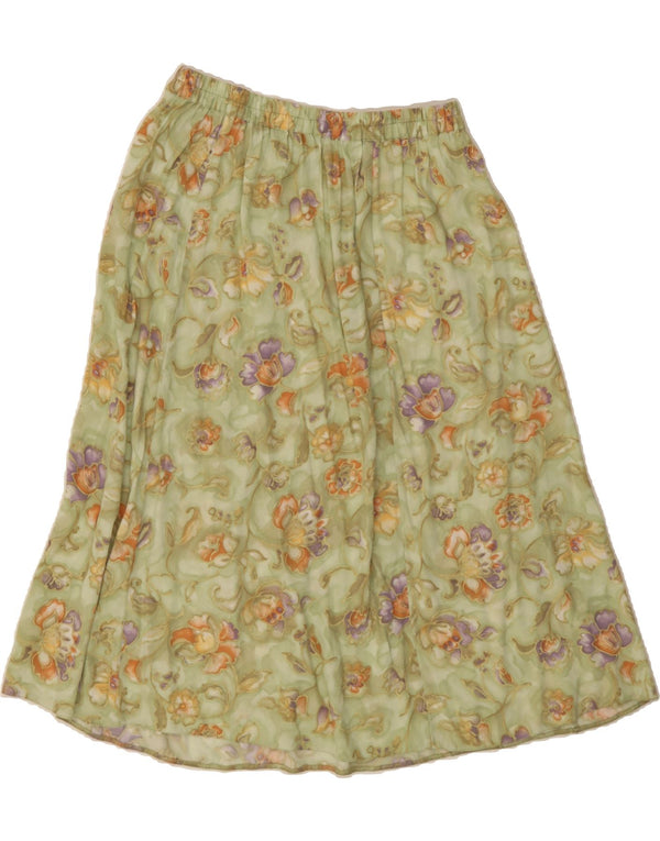 HONOR MILBURN Womens A-Line Skirt UK 16 Large W32  Green Floral Viscose