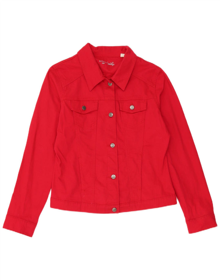 Lee Womens Denim Jacket UK 16 Large Red Cotton