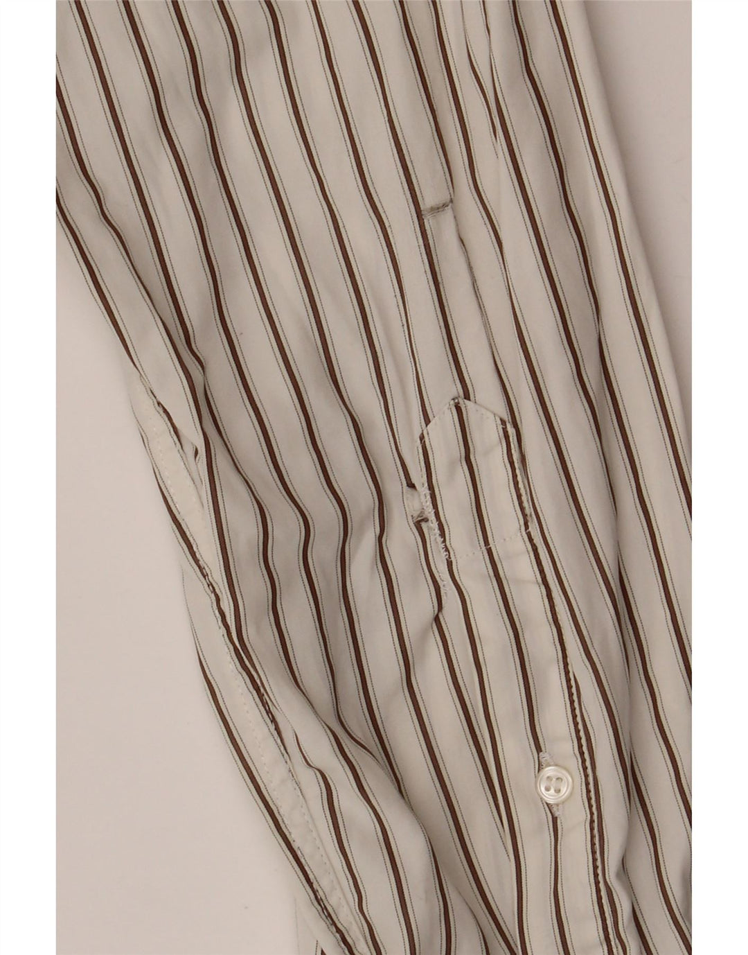 ROSSO MALASPINO Mens Shirt Size 43 17 Large White Striped Cotton