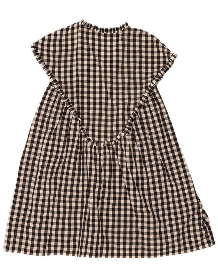 Zara Womens A-Line Dress UK 14 Medium Black Gingham