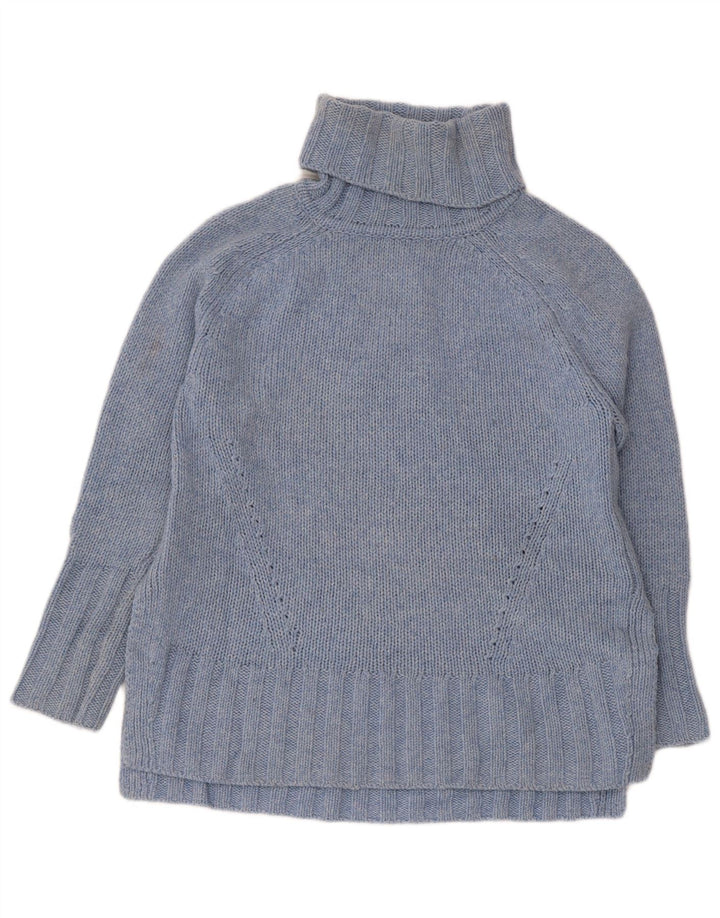 Reiss Womens Oversized Roll Neck Jumper Sweater UK 10 Small Blue Wool