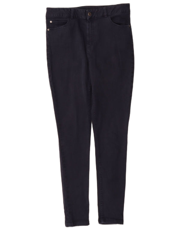 Marks & Spencer Womens Casual Trousers UK 12 Medium W30 L30 Navy Blue