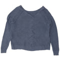 Roxy Womens Crop Oversized V-Neck Jumper Sweater UK 16 Large Blue Cotton
