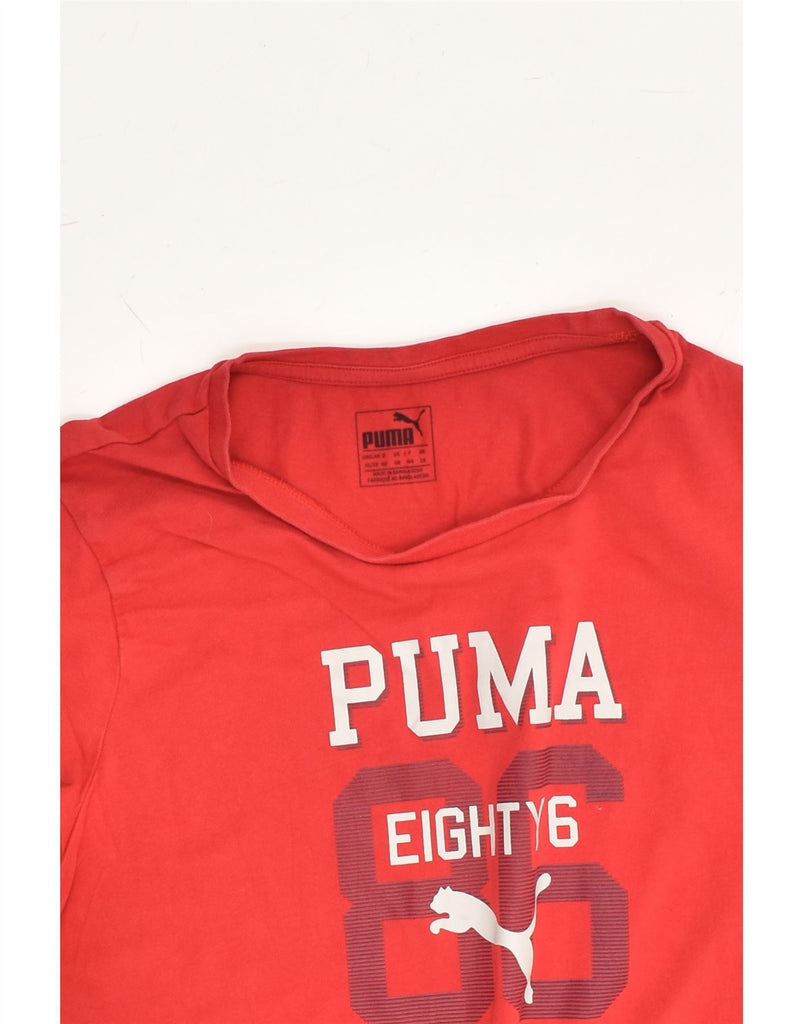 PUMA Womens Graphic T-Shirt Top UK 16 Large Red Cotton | Vintage Puma | Thrift | Second-Hand Puma | Used Clothing | Messina Hembry 