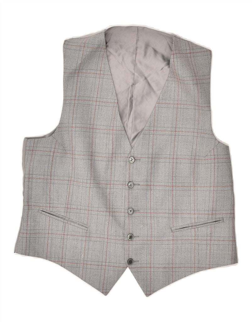 VINTAGE Mens Waistcoat Medium Grey Check | Vintage Vintage | Thrift | Second-Hand Vintage | Used Clothing | Messina Hembry 