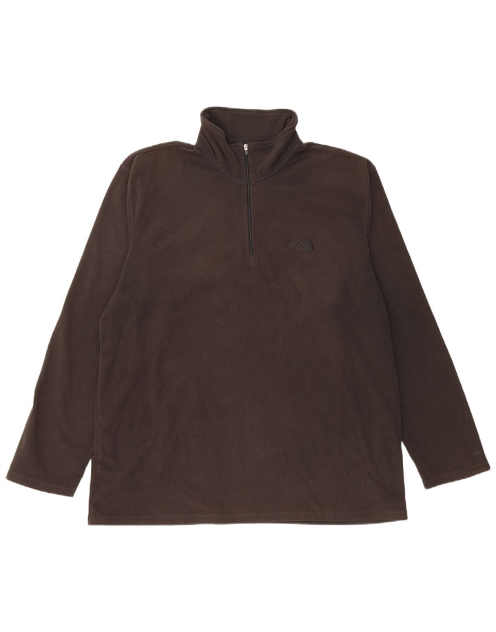 The North Face Mens Zip Neck Fleece Jumper XL Black Polyester